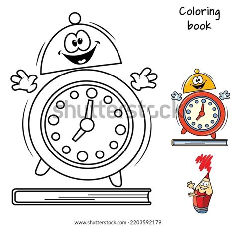 Ringing Alarm Clock Coloring Book Cartoon Stock Vector Royalty Free