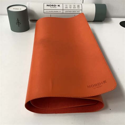 Nordik By Design Tangerine Leather Desk Mat