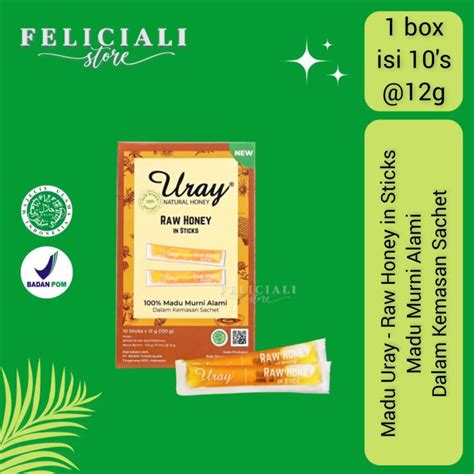 Madu Uray Stick Raw Honey Madu Hutan Alami Kemasan Isi 10 Sachet