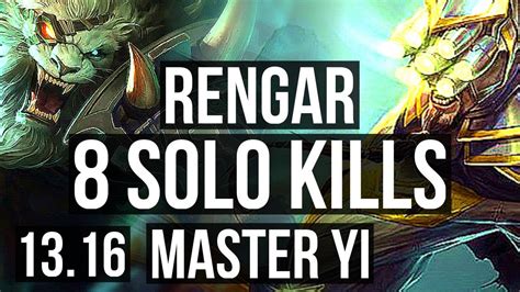 RENGAR Vs MASTER YI JNG 15 1 5 8 Solo Kills 67 Winrate