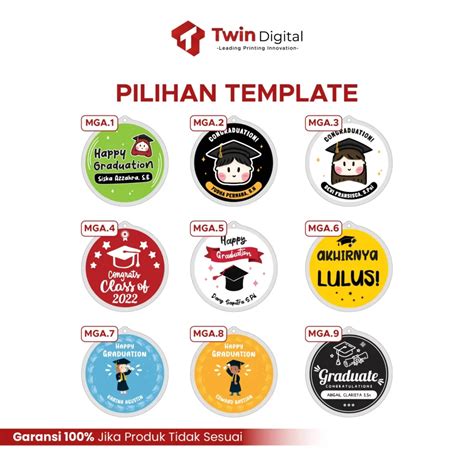 Medali Akrilik Graduation Custom Print UV Platform Corporate B2B Twin