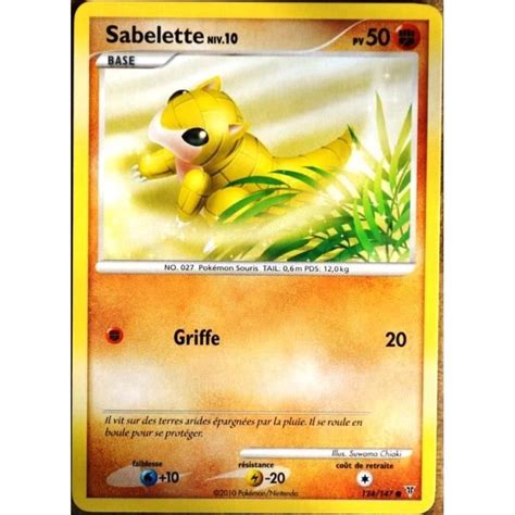 Carte Pokémon 124 147 Sabelette 50 PV Série Platine VS NEUF FR