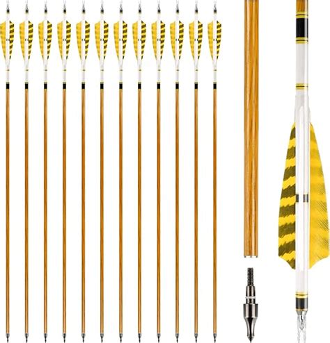 Reawow Er Carbonpfeile Mit Naturfedern Zoll Bogenpfeile F R