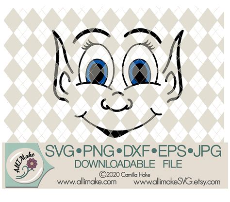 Svg File Elf Face Girl Svg Dxf Eps Png  Files For Etsy