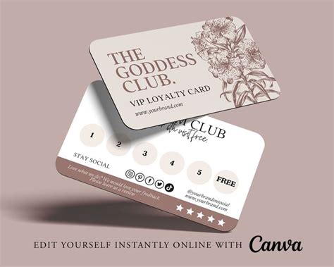 FLORAL Editable Loyalty Cards Business Thank You Card Apothecary