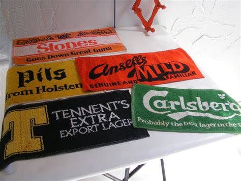 Vintage Set Of 5 British Pub Bar Towels By Riverbazaar On Etsy