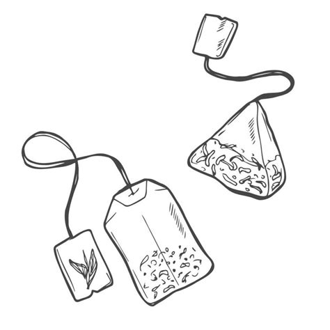 Whimsical Hand Drawn Tea Bag Illustration