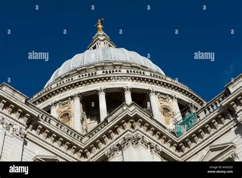 Closeup Of Maintenance And Restoration Work On St Paul S Cathedral