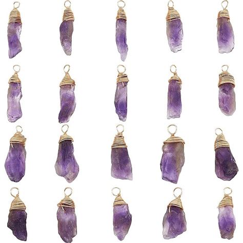 Fingerinspire Pcs Natural Amethyst Crystal Pendant Real K Gold