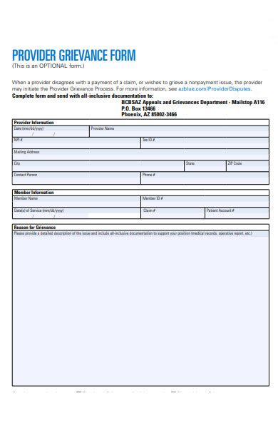 Free Grievance Forms In Pdf Ms Word