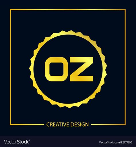 Initial Letter Oz Logo Template Design Royalty Free Vector