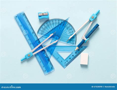 Set of geometry tool stock photo. Image of protractor - 67028098