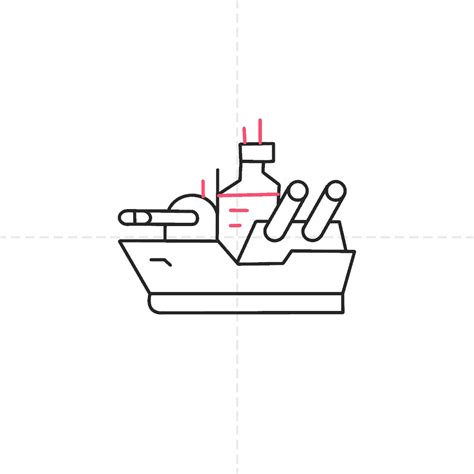 How To Draw A Warship In (12) Easy Steps For Kids