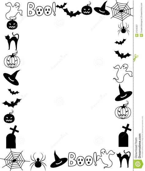 halloween clipart black and white borders - Clipground