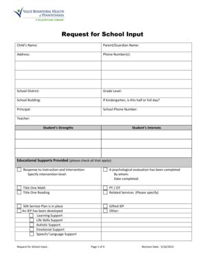 Fillable Online Request For School Input Form Fax Email Print PdfFiller