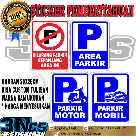 Jual Sticker Dilarang Parkir Sticker Area Parkir Sticker Parkir Motor