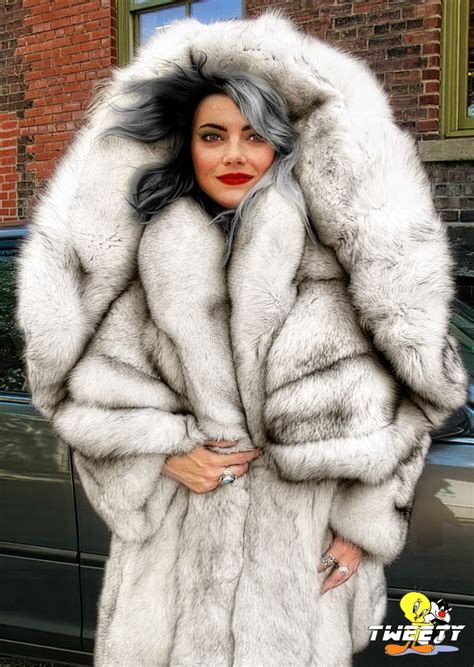 Emma Stone As Cruella In Fox Fur Coat Commission By Tweety63 On