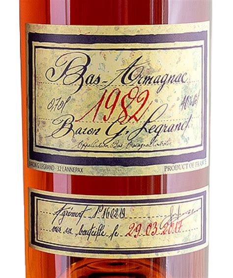 Bas Armagnac Baron Gaston Legrand 1982 Wine Way Alcohol Online Shop EU