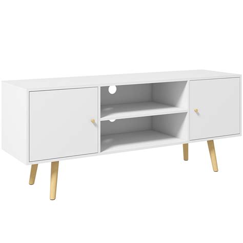 Portland White Wooden TV Cabinet | Wilko