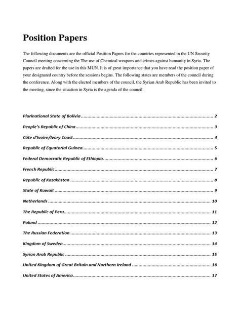 Atu Mun Position Papers 2 Pdf Syrian Civil War United Nations