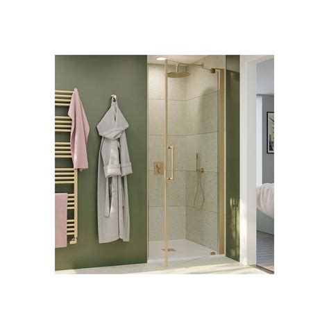 Crosswater Optix 10 Pivot Shower Door And Optional Side Panel Brushed