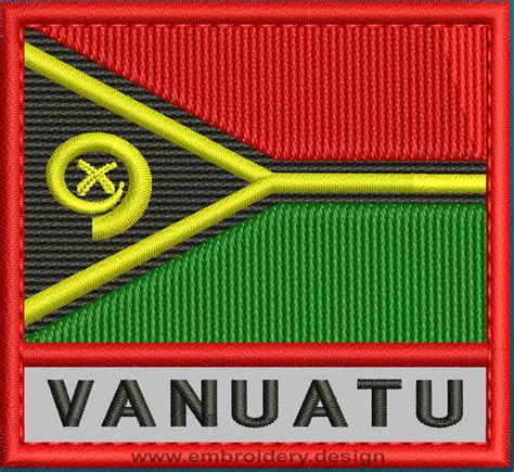 Design embroidery Flag of Vanuatu with Text Caption and Colour Trim by ...