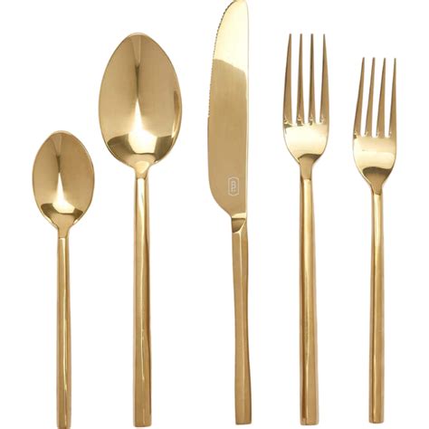 Gwen Polished Gold Flatware Set