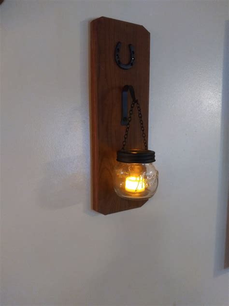 Farmhouse Wall Sconce Home Decor Hanging Mason Jar Candle Etsy