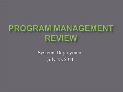 Program Management Review Presentation Ppt