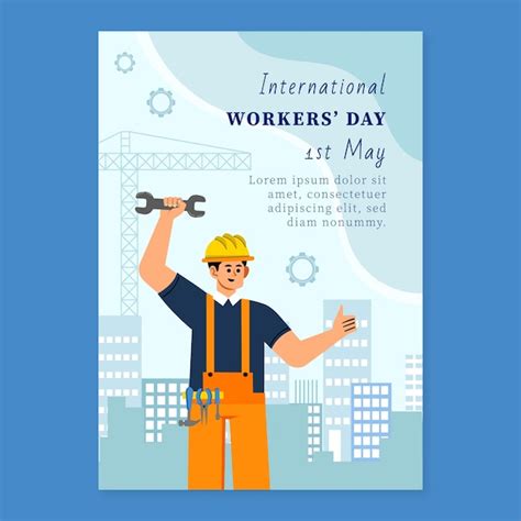 Free Vector | Flat international workers day vertical poster template