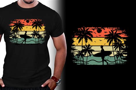 Surfing Retro Vintage Sunset T Shirt Graphic By T Shirt Design Bundle