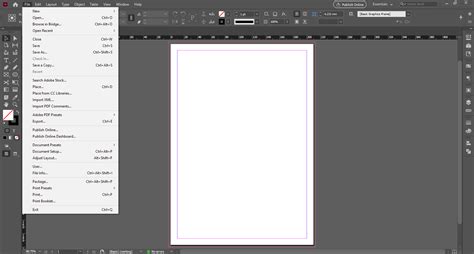 Working With Adobe Indesign File Menu My Blogs