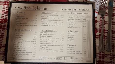 Menu Da Ristorante San Carlo Colonne Tribiano