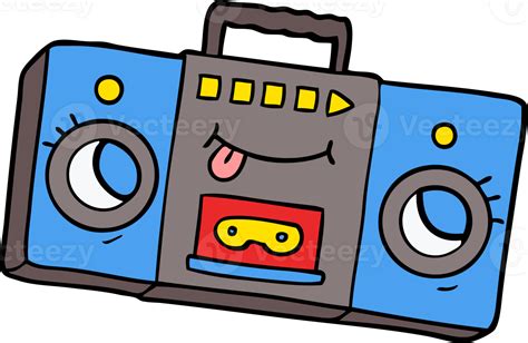 Cartoon Retro Cassette Tape Player 45072836 Png