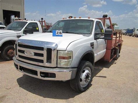 2009 Ford F 550 Xlt Super Duty Flat Bed Single Cab Truck Vin 1fdaf57r59ea10586 4x4 V 8 Power