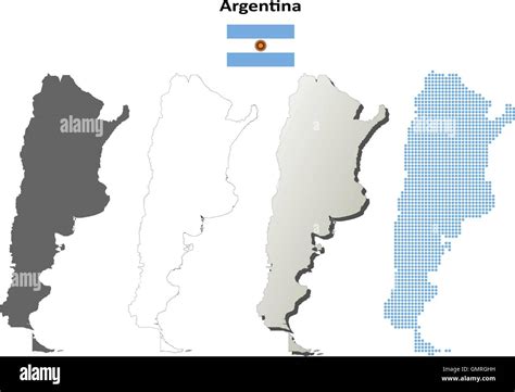 Argentina Outline Map Set Stock Vector Image Art Alamy