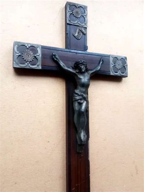 Rare Crucifix Napol On Iii En Bois Laqu Et Ornements Xixe Si Cle Eur