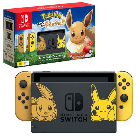 Nintendo Switch Pikachu Eevee Edition Console With Pokemon Let S Go Eevee Poke Ball Plus