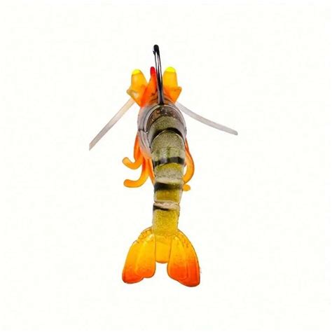 Luminous Fake Shrimp Bionic Soft Bait With Sharp Hook Sinking Jighead