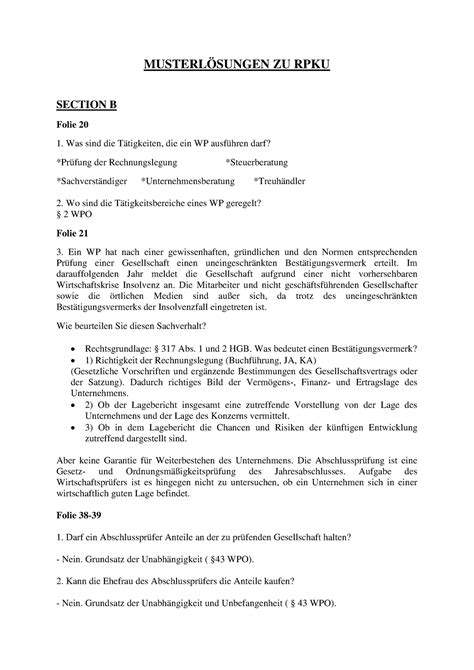 Probeklausur 1 März 2012 Fragen und Antworten MUSTERLÖSUNGEN ZU RPKU