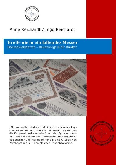 Greife Nie In Ein Fallendes Messer Von Ingo Dr Reichardt Buch Epubli