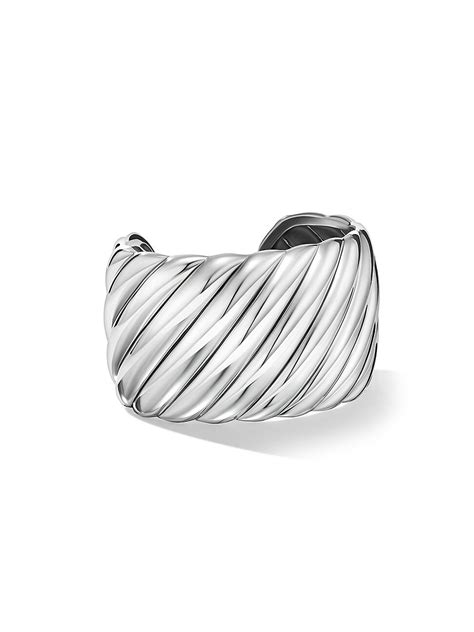 David Yurman Sculpted Cable Cuff Bracelet In Sterling Silver