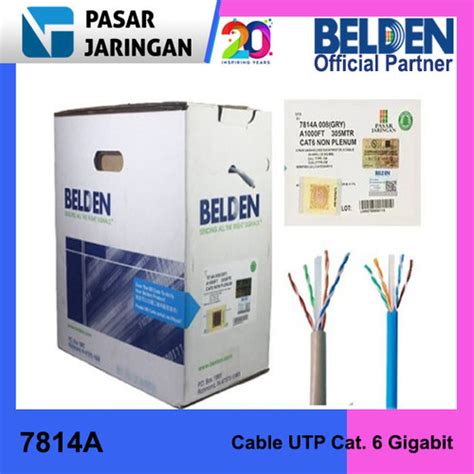 Jual BELDEN USA 7814A Kabel LAN UTP Cat 6 1000ft Roll Box 305M