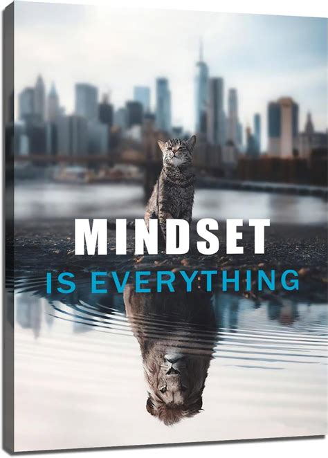 Aazaqtin Mindset Is Everything Wall Art Motivational Canvas Painting