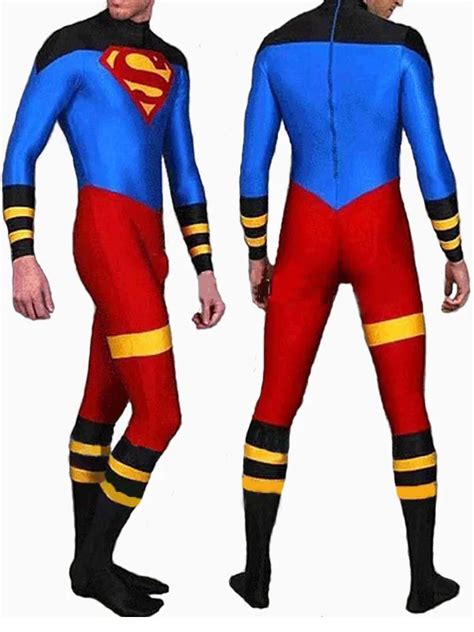 Full Body Lycra Spandex Skin Suit Catsuit Party Costumes Superboy Zentai Halloween In Movie And Tv