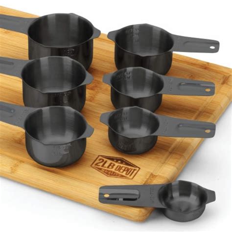 2 Lb Depot Black 7pc Measuring Cup Set 188 Steel Stackable And Accurate Set Of 7 Kroger