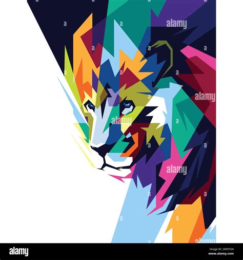 Colorful Lion Pop Art Stock Vector Image Art Alamy