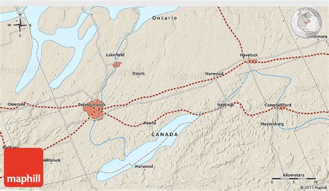 Shaded Relief 3d Map Of Peterborough