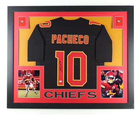 Isiah Pacheco Signed Custom Framed Jersey Display Jsa Pristine Auction