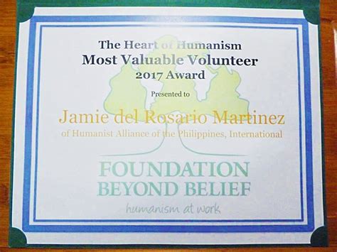 Hapi Executive Secretary Named Most Valuable Volunteer” Humanist